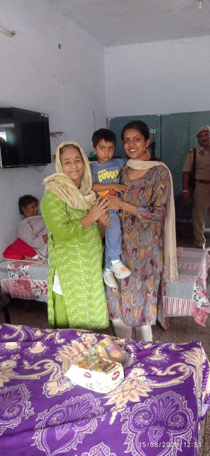 Red Cross celebrated Independence Day at Old Age Home and Special Home, Ram Colony Camp.